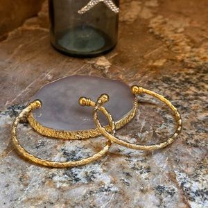 Hand Crafted Gold Hoop Bracelets